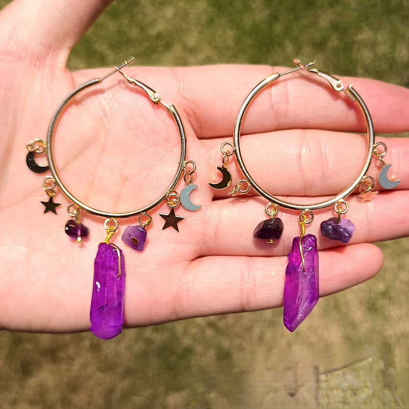 Wholesale Amethyst Alloy Earrings